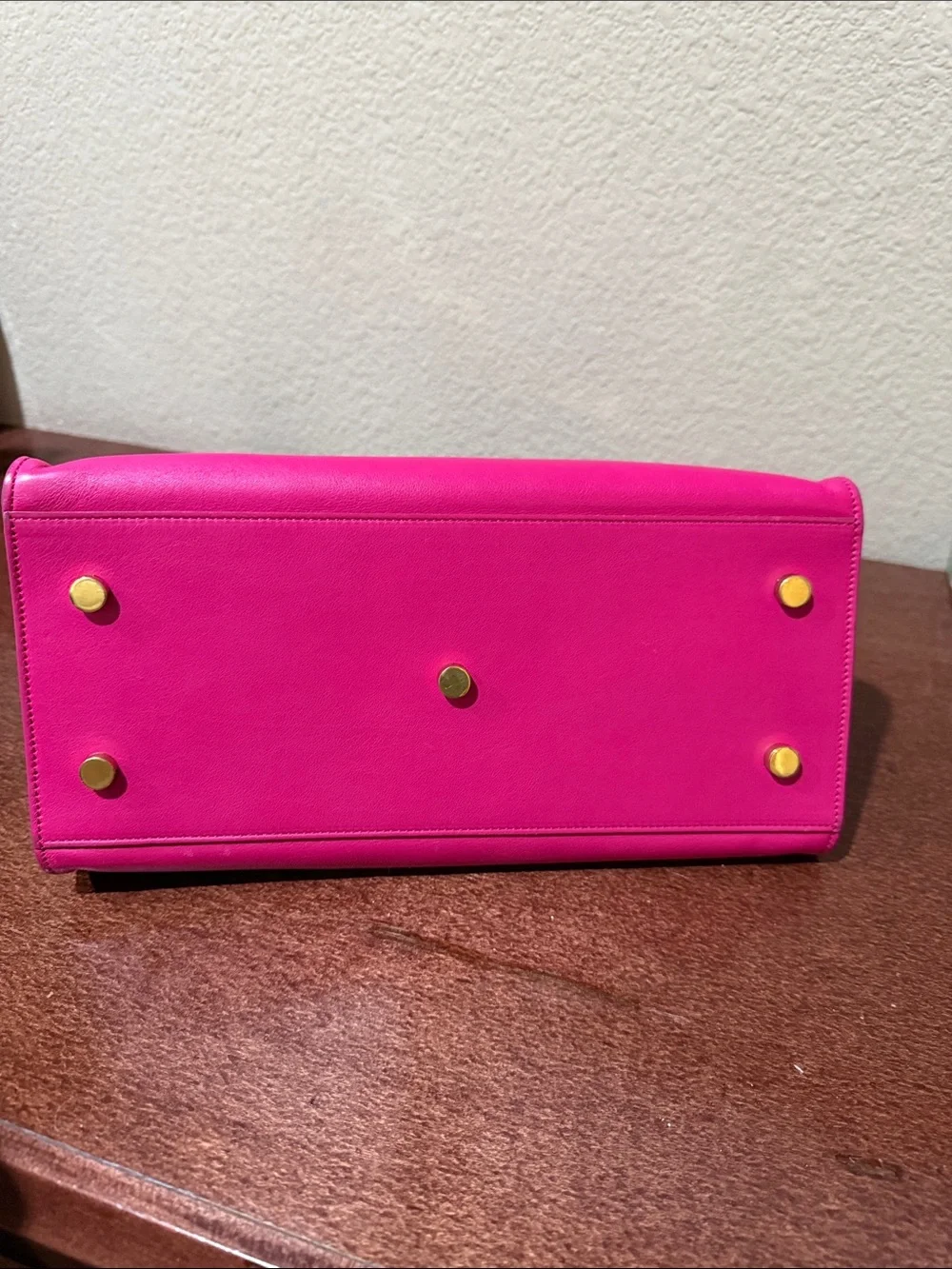 Saint Laurent Pink Leather Sac de Jour Style Tote with Gold YSL Hardware